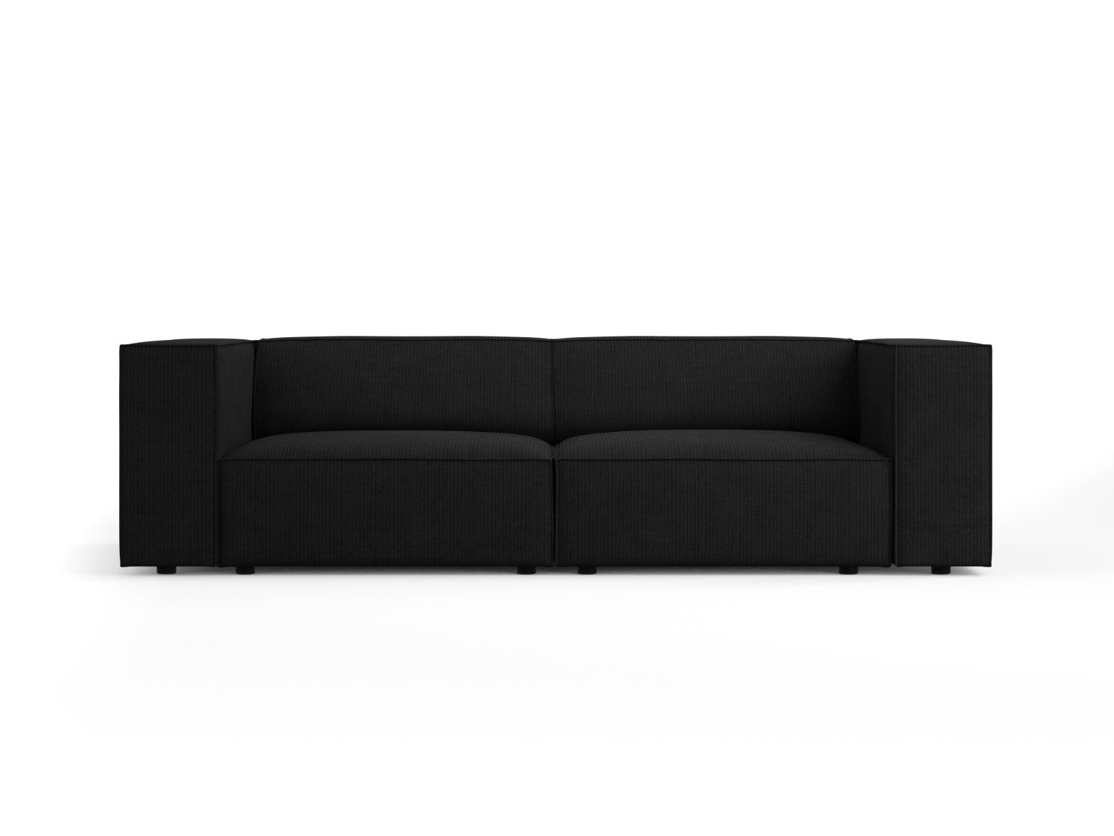 Cosmopolitan Design Bank Arendal 3-zits, chenille met ribbeleffect, zw
