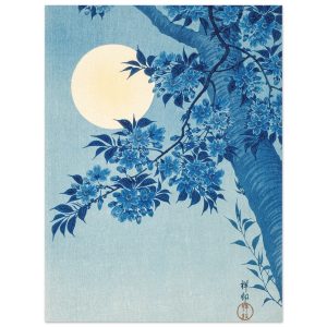 Artfulprints Poster Ohara Koson – Blossoming cherry on a moonlit night