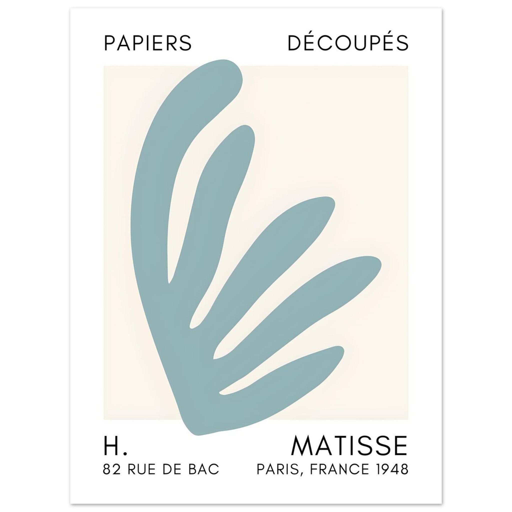 Artfulprints Poster Matisse – Aquatic impression turquoise - 30x40 cm