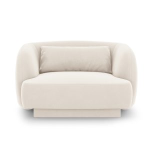Cosmopolitan Design Fauteuil Tulum flueel, lichtbeige – 90x103x70cm