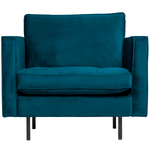 WOOOD classic fauteuil Rodeo – Velvet – Blauw – 83x98x88