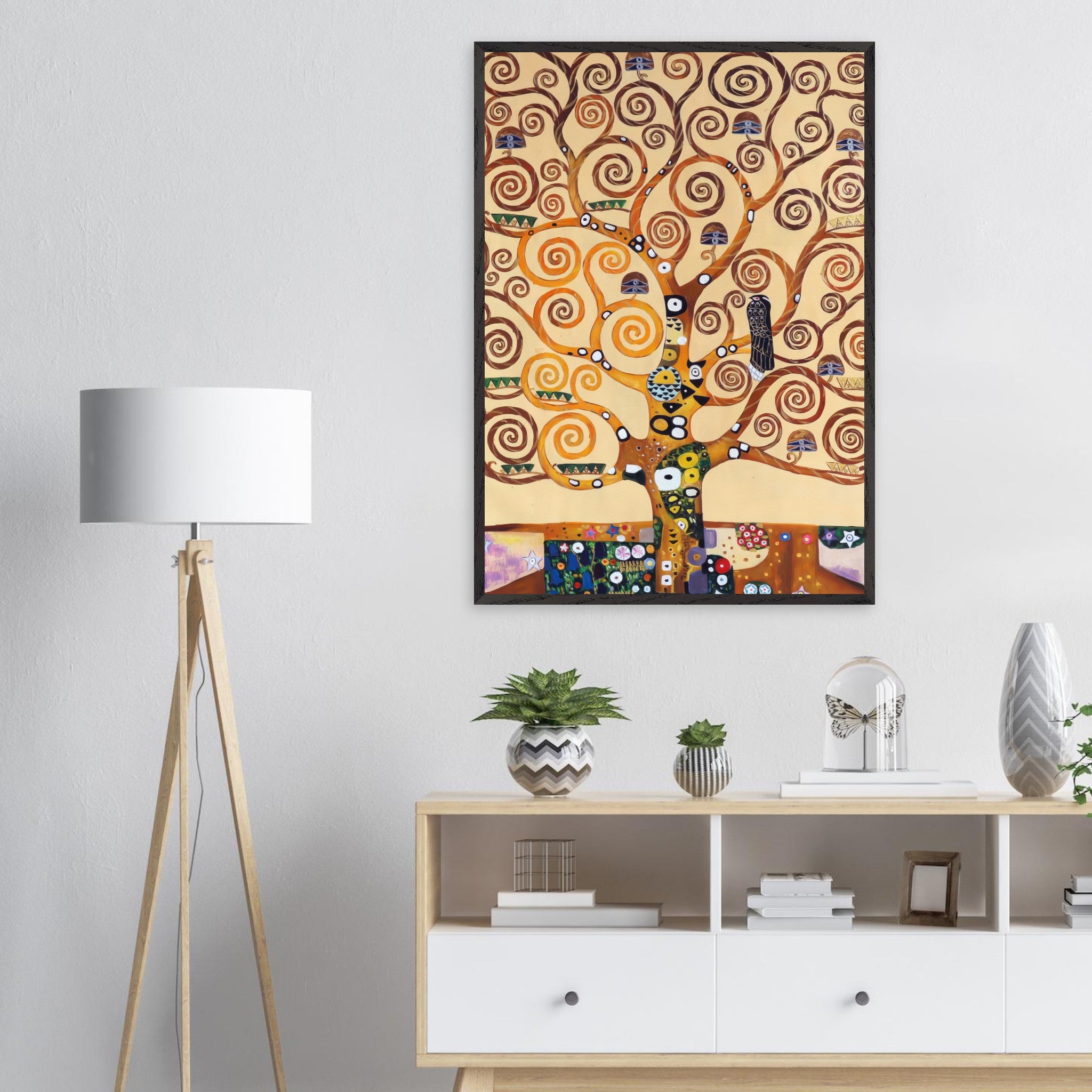 Artfulprints Poster Gustav Klimt - Tree of life - 70x100 cm - Geel