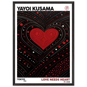 Artfulprints Poster met Lijst Yayoi Kusama – Love needs heart – 50×70 Artfulprints Poster met Lijst Yayoi Kusama – Love needs heart – 50×70
