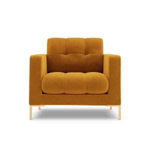 Cosmopolitan Design Fauteuil Bali flueel, geel – 96x87x75cm Cosmopolitan Design Fauteuil Bali flueel, geel – 96x87x75cm