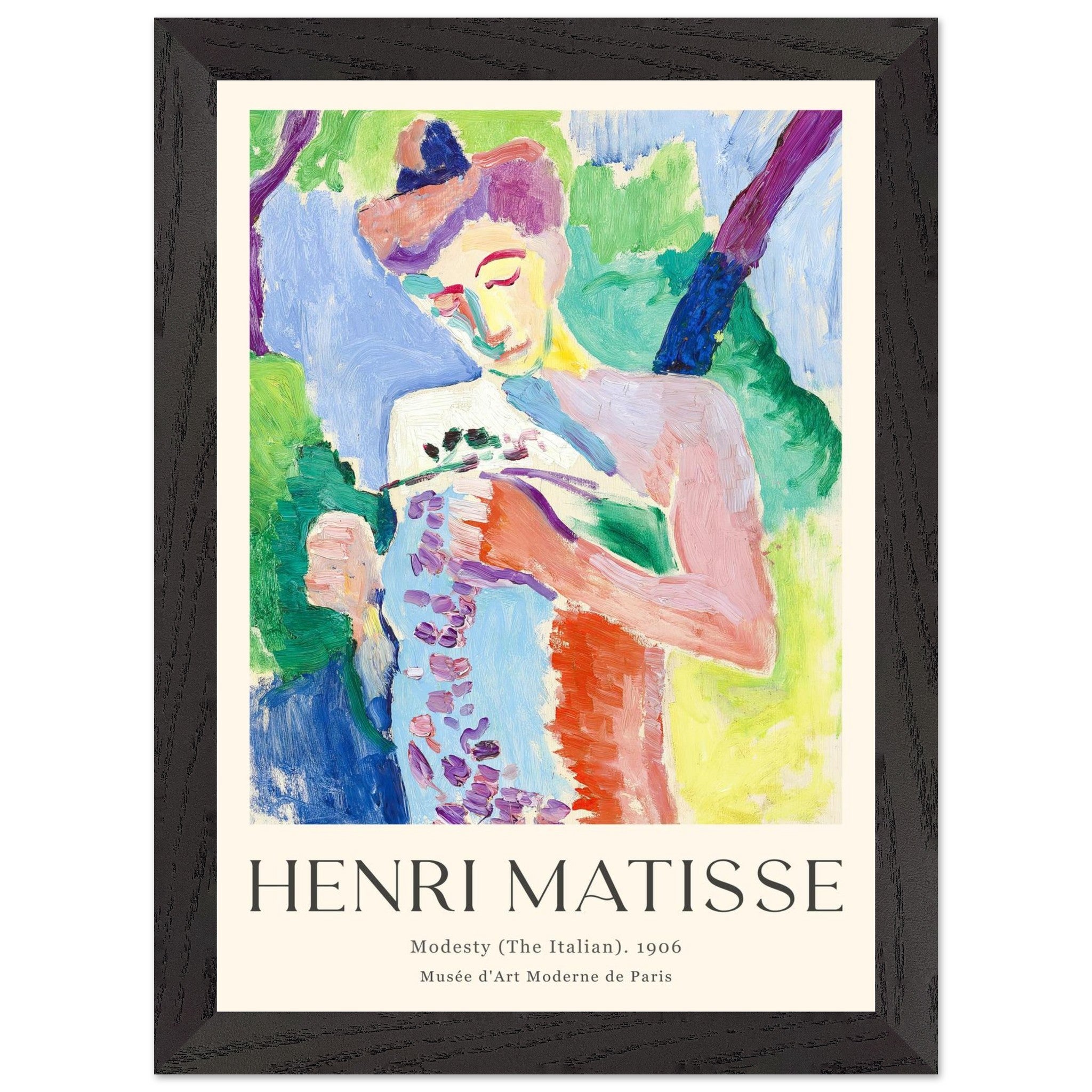 Artfulprints Poster met Lijst Matisse - Modesty 1906 - A4 21x29.7 cm -