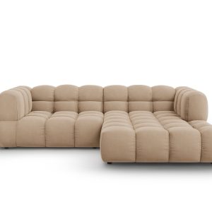 Cosmopolitan Design Modulaire hoekbank rechts Sky 3-zits, flueel, zand Cosmopolitan Design Modulaire hoekbank rechts Sky 3-zits, flueel, zand