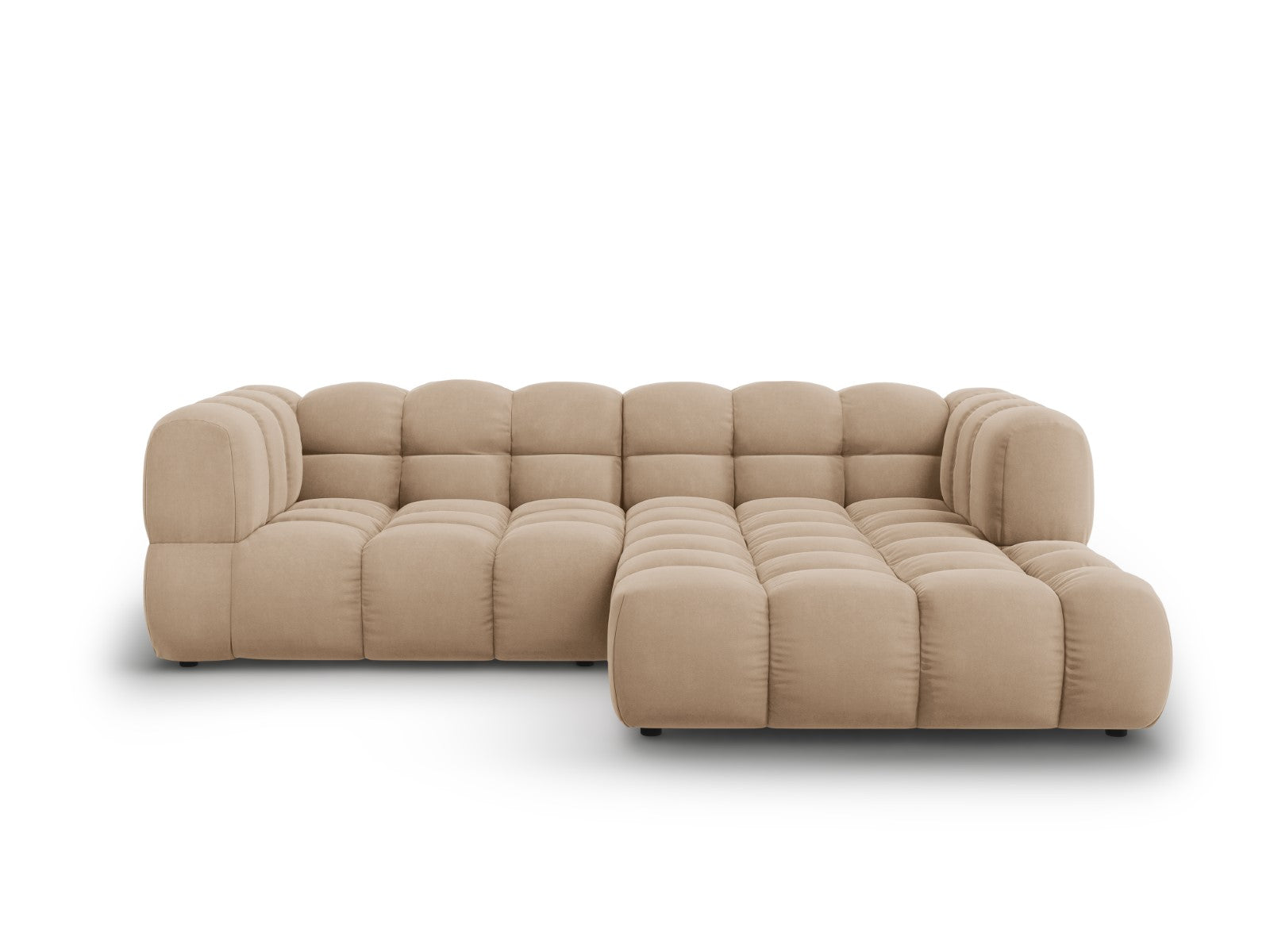 Cosmopolitan Design Modulaire hoekbank rechts Sky 3-zits, flueel, zand