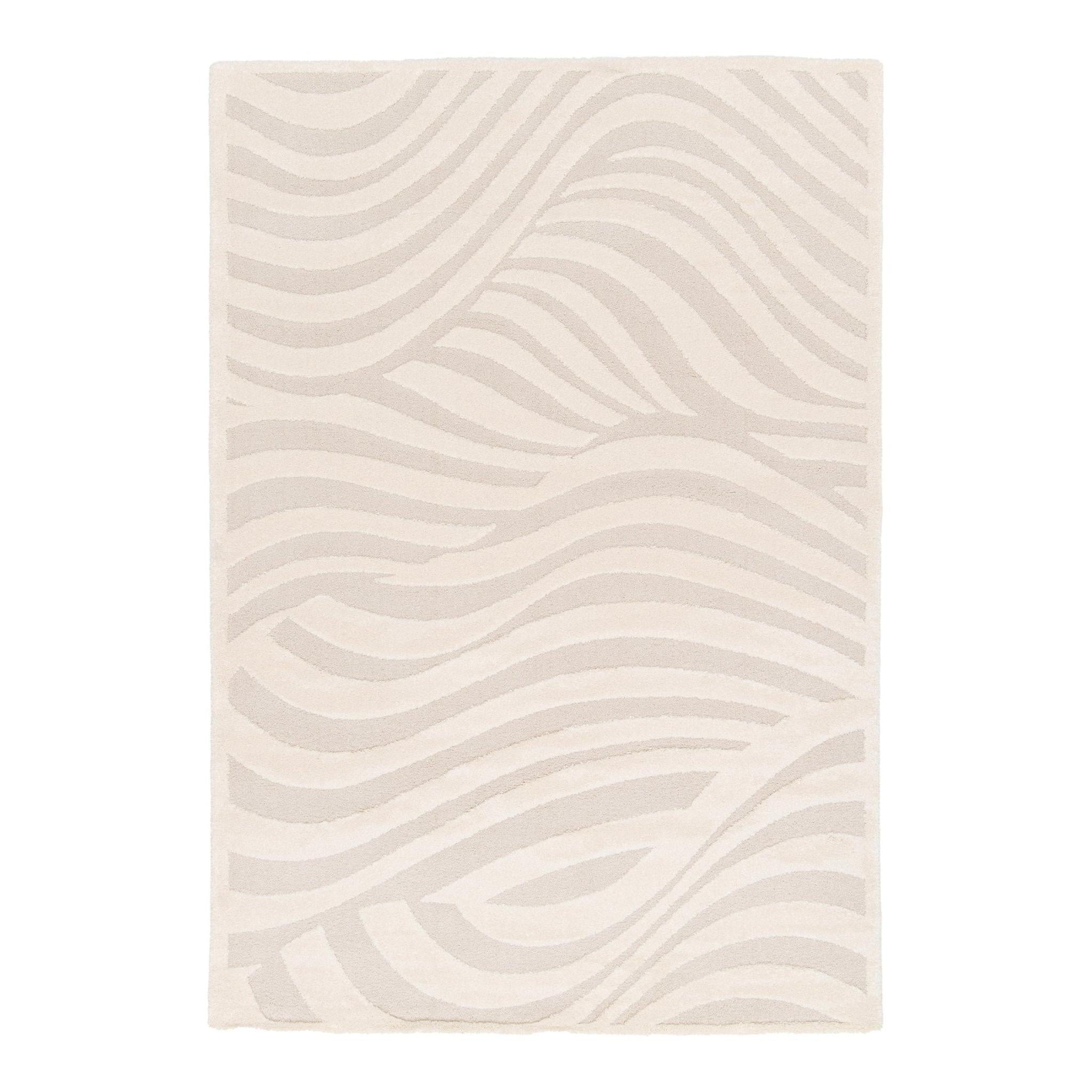 AFK Living vloerkleed Wave - reliëfeffect - wit - 200 x 290 cm
