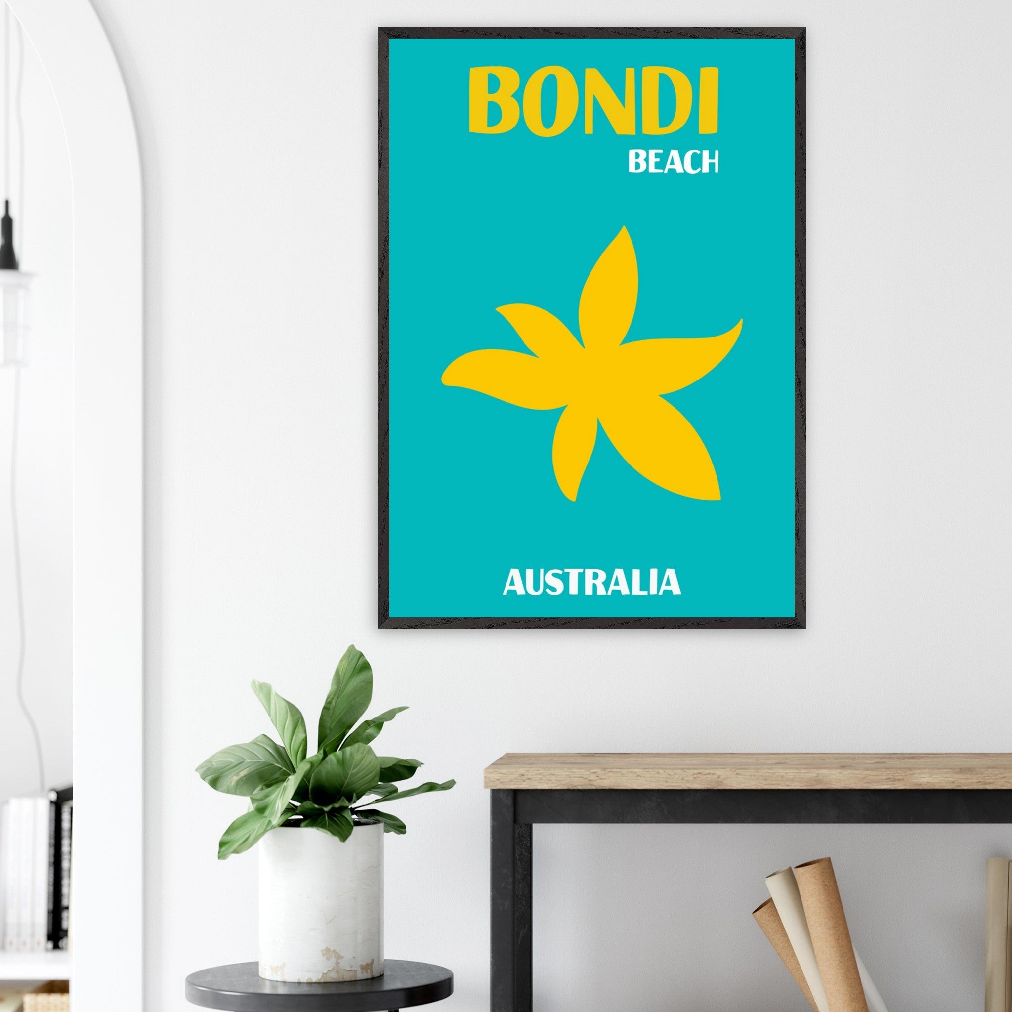 Artfulprints Poster Australië - Bondi Beach - 70x100 cm - Turquoise