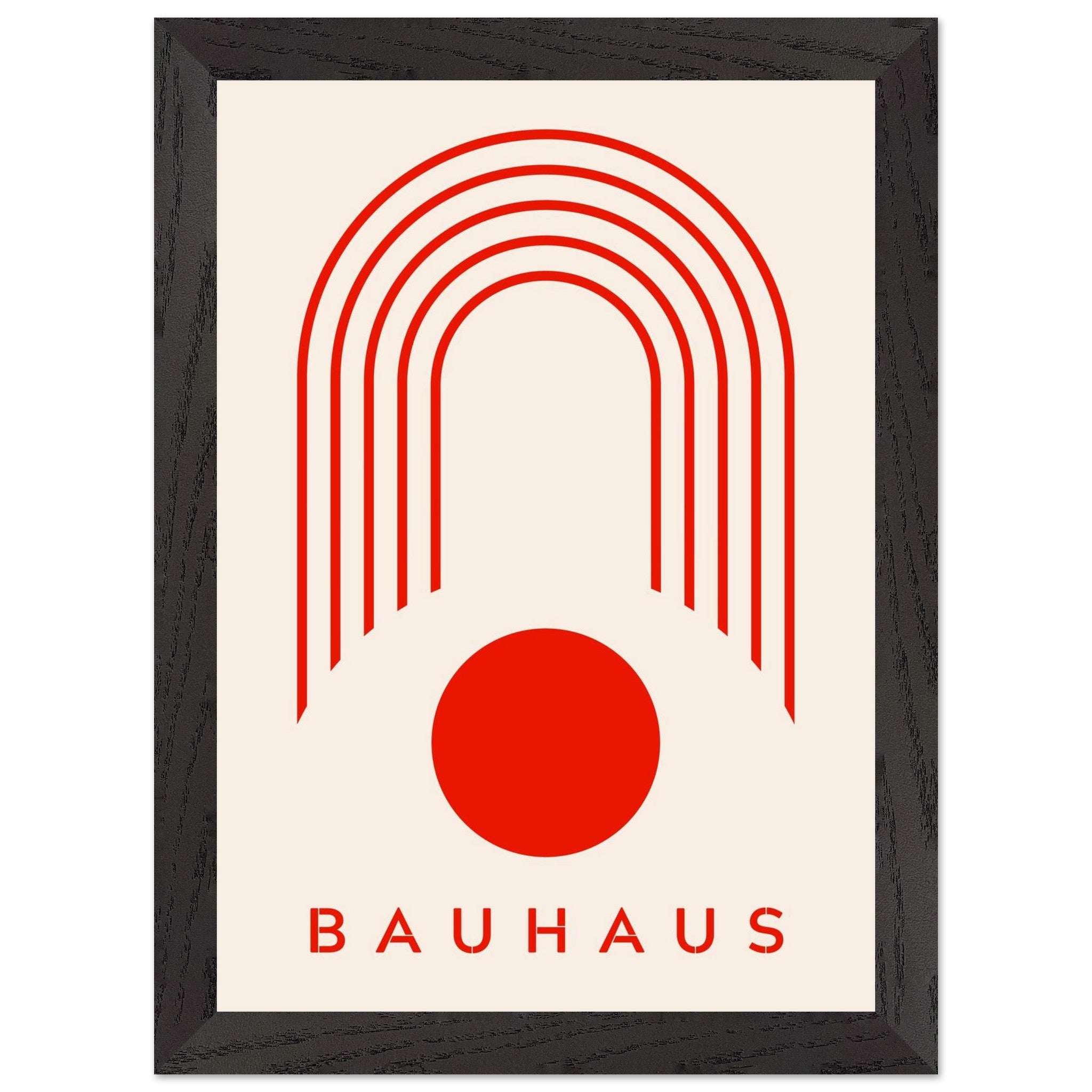 Artfulprints Poster met Lijst Bauhaus - Red arches - A4 21x29.7 cm - R