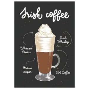 Artfulprints Irish Coffee – Illustratie Poster 70×100 cm Artfulprints Irish Coffee – Illustratie Poster 70×100 cm