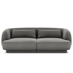 Cosmopolitan Design Bank Tulum 2-zits, flueel, lichtgrijs – 90x180x70c Cosmopolitan Design Bank Tulum 2-zits, flueel, lichtgrijs – 90x180x70c
