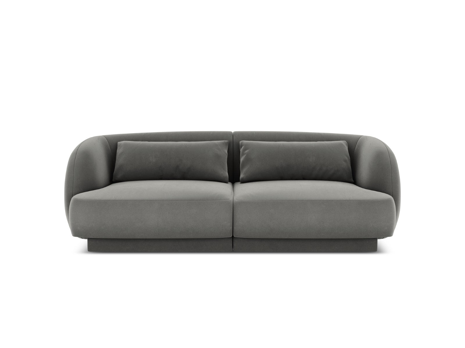 Cosmopolitan Design Bank Tulum 2-zits, flueel, lichtgrijs - 90x180x70c