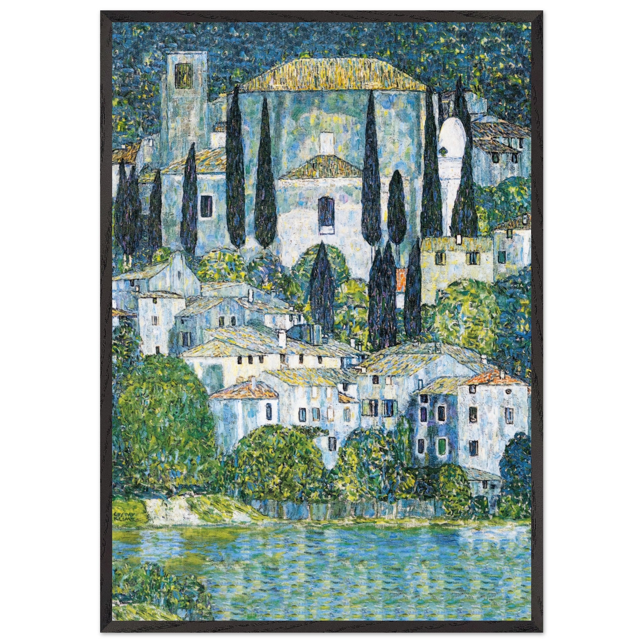 Artfulprints Poster met Lijst Gustav Klimt - Church in Cassone - 70x10