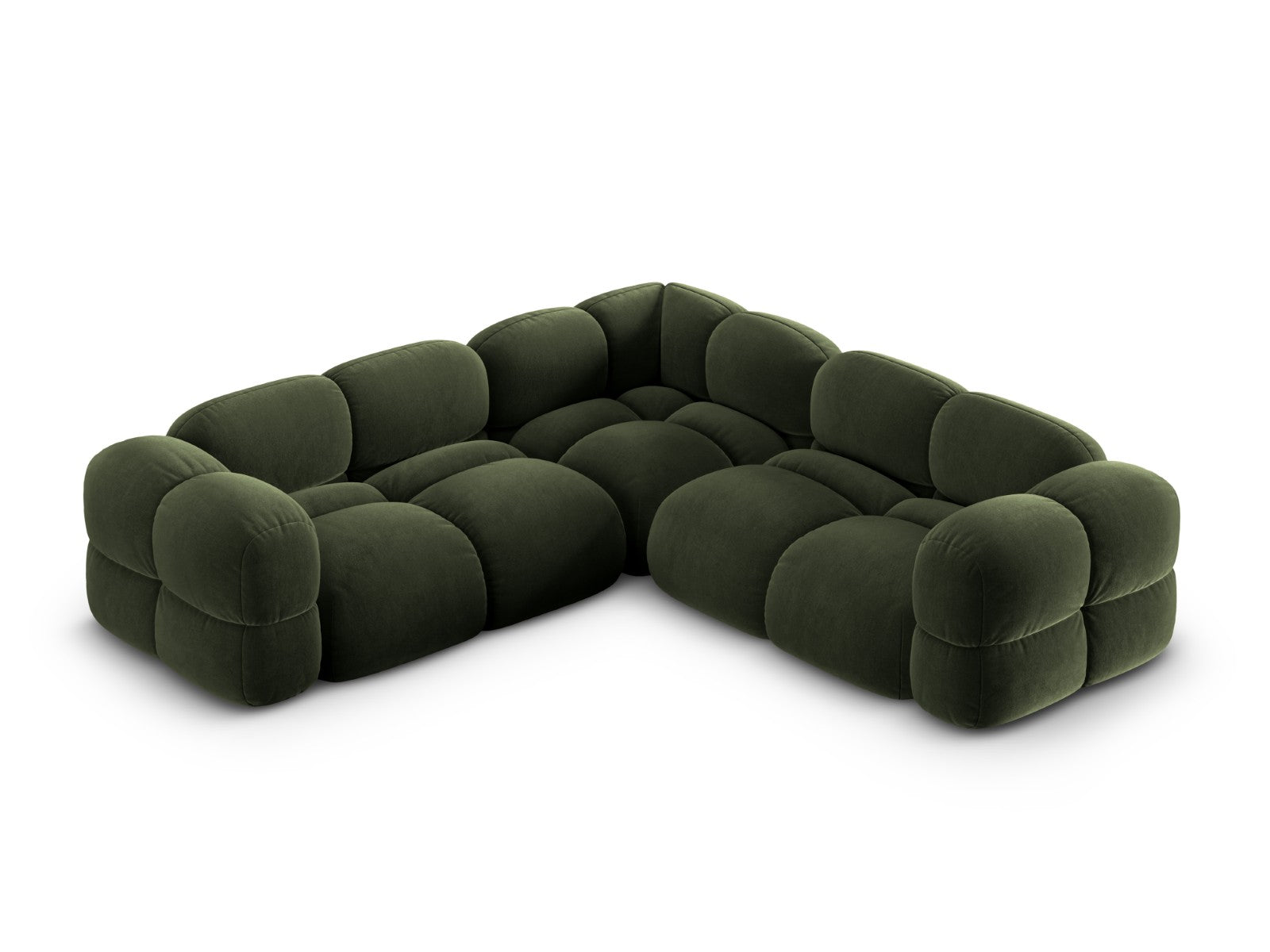Cosmopolitan Design Hoekbank Loretto 4-zits, flueel groente - 250x250x