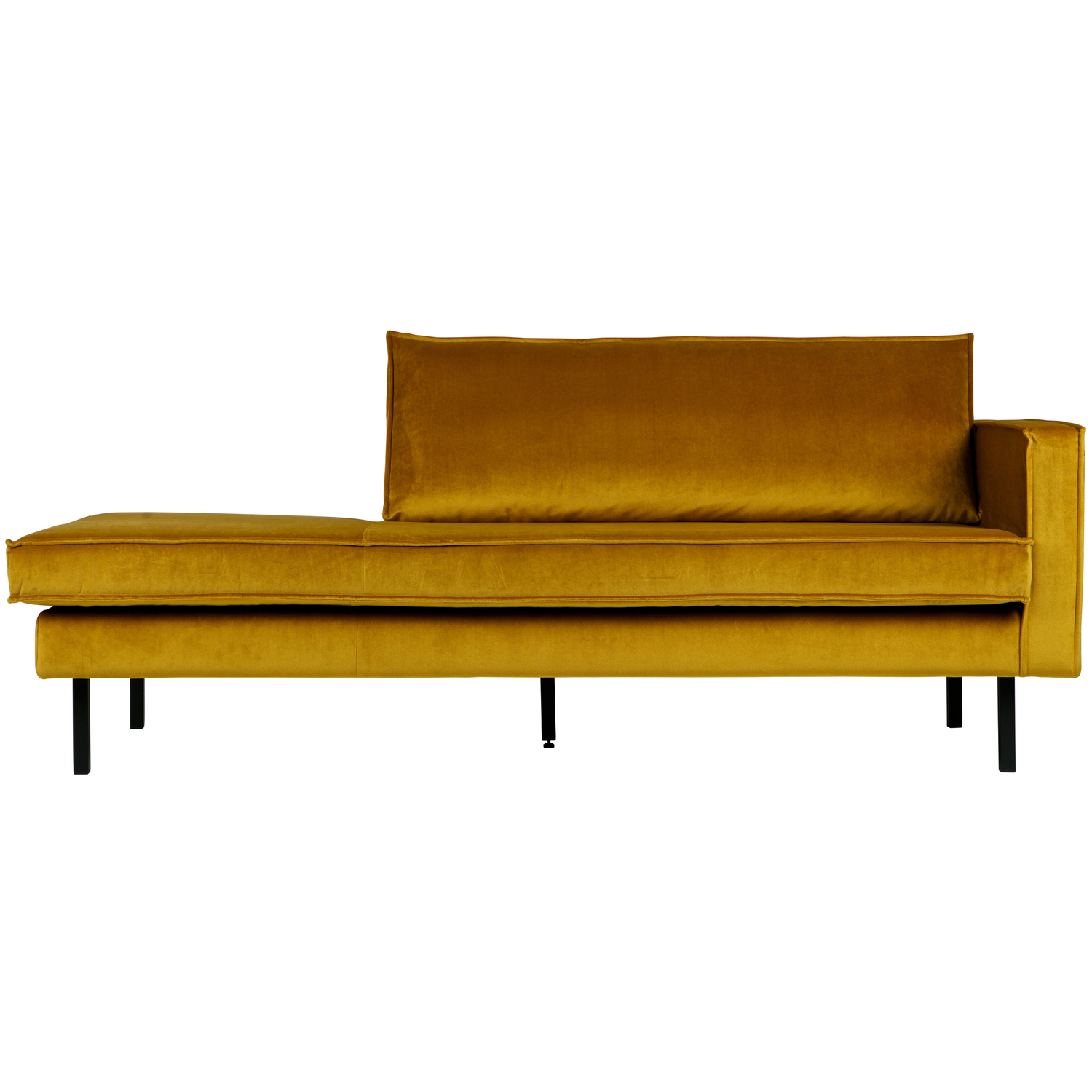 WOOOD daybed rechts Rodeo- Velvet - Oker - 85x266x86/213