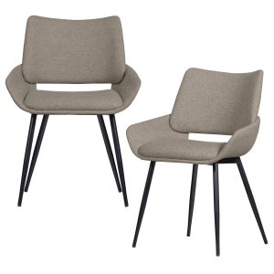WOOOD eetkamerstoelen Parade – Melange Stof – Zand – Set van 2