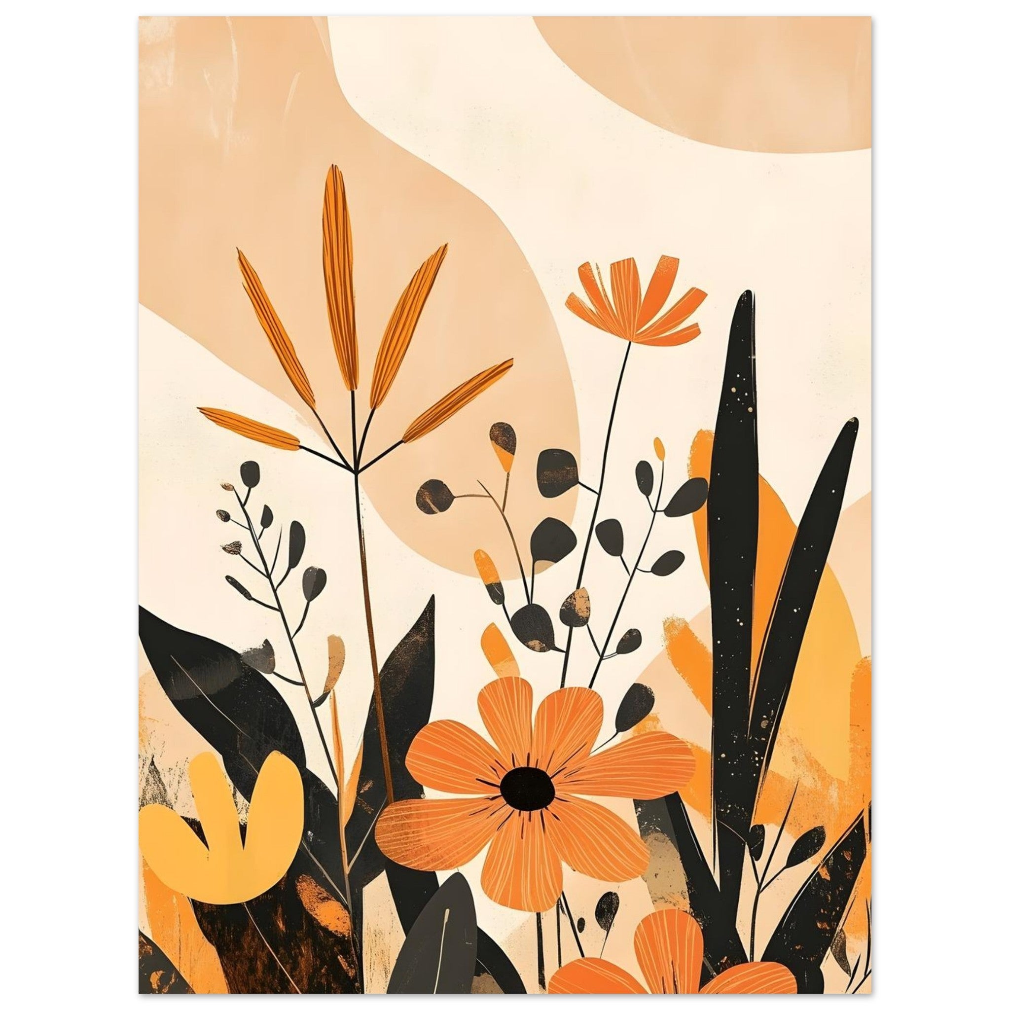 Artfulprints Poster Boho – Bright garden - 30x40 cm - Oranje
