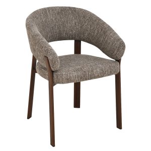 DÉJA Living Eetkamerstoel Chera – Taupe/Walnoot – Set van 2 DÉJA Living Eetkamerstoel Chera – Taupe/Walnoot – Set van 2