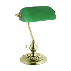 EGLO bureaulamp Banker – tafellamp – e27 – 39 cm – geelkoper/groen EGLO bureaulamp Banker – tafellamp – e27 – 39 cm – geelkoper/groen