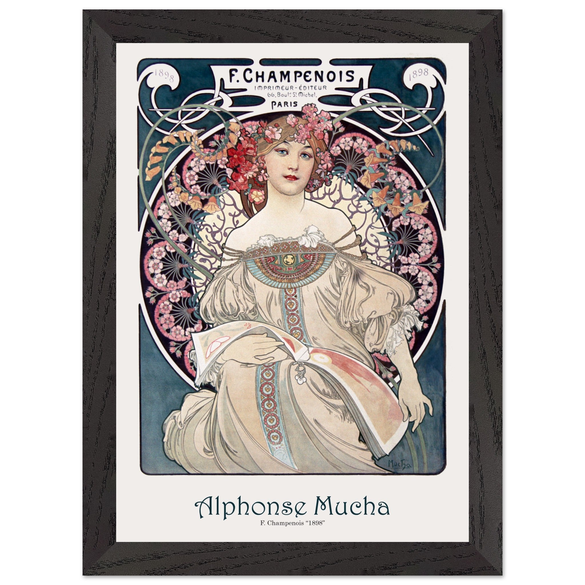 Artfulprints Poster met Lijst Alphonse Mucha - F. Champenois - A4 21x2