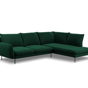 Cosmopolitan Design rechter hoekbank Vienna 6-zits, flueel, flessengro Cosmopolitan Design rechter hoekbank Vienna 6-zits, flueel, flessengro