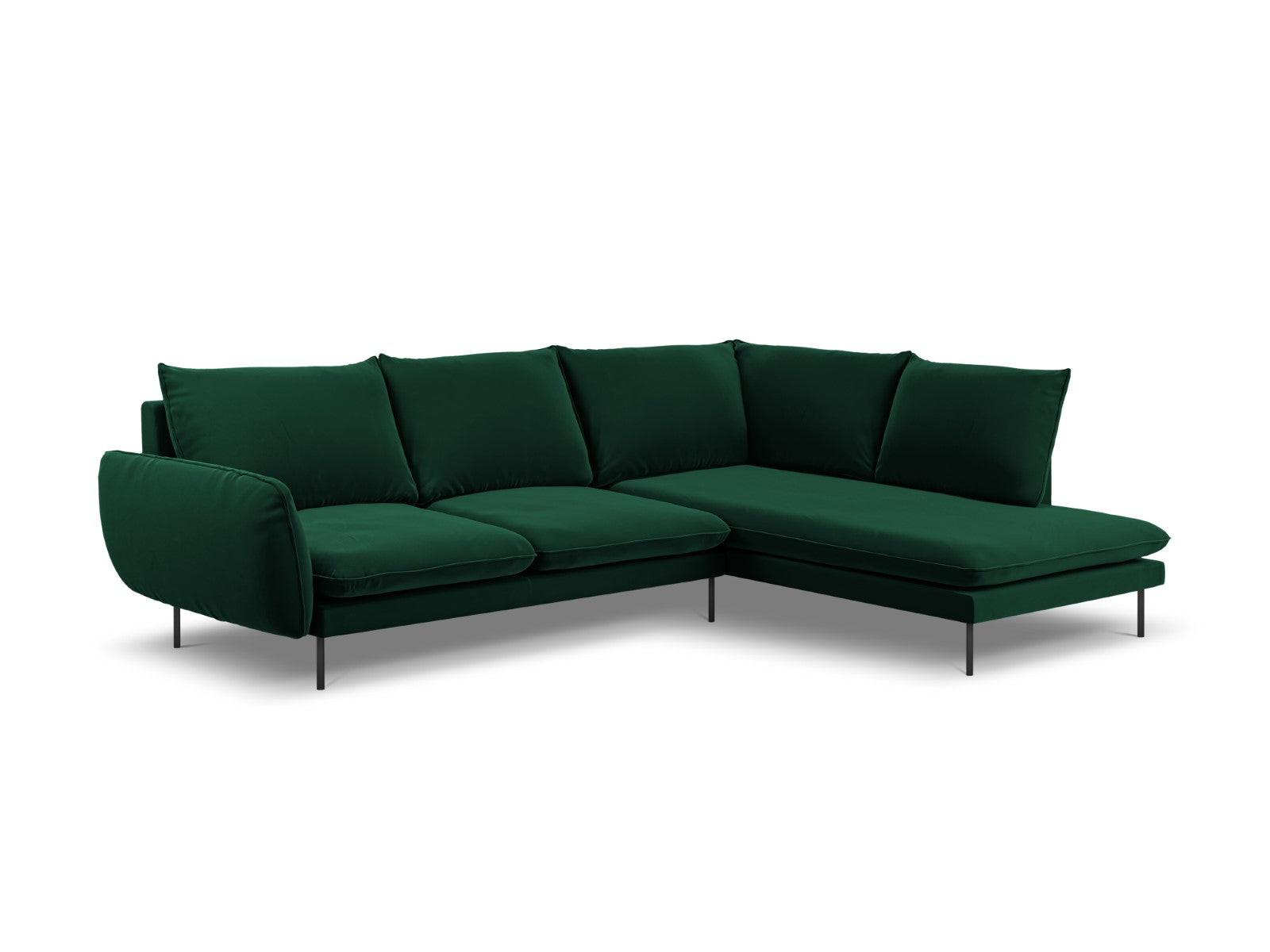 Cosmopolitan Design rechter hoekbank Vienna 6-zits, flueel, flessengro