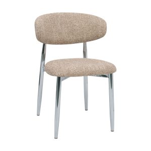 DÉJA Living Eetkamerstoel Skara – Taupe/Chrome – Set van 2 DÉJA Living Eetkamerstoel Skara – Taupe/Chrome – Set van 2