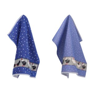 Luxe Keukendoek en Theedoek Kip Koningsblauw – Bunzlau Castle – 100% b Luxe Keukendoek en Theedoek Kip Koningsblauw – Bunzlau Castle – 100% b