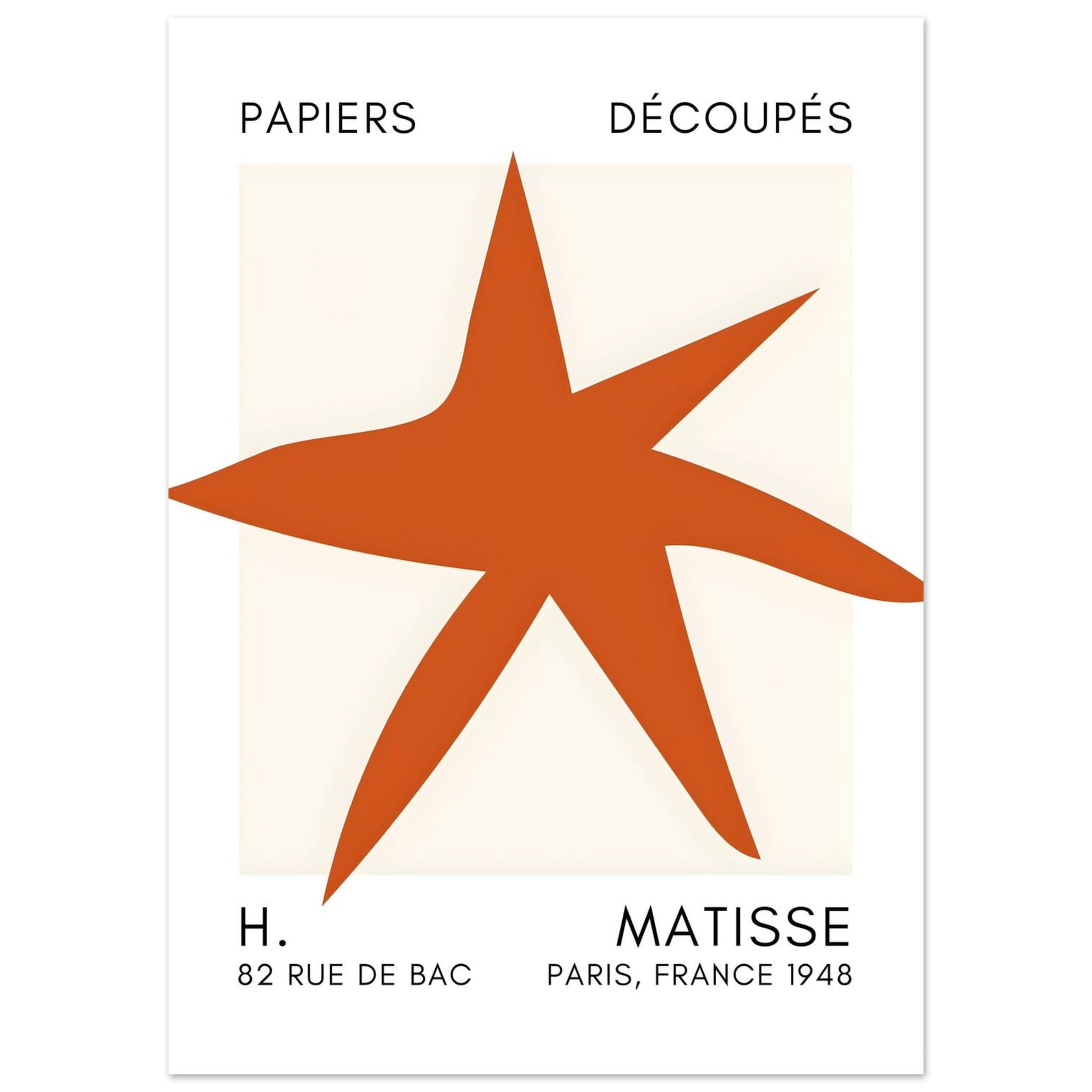 Artfulprints Poster Matisse – Star of the sea orange - 50x70 cm - Oran