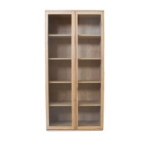 DÉJA Living Vitrinekast Juliette – Naturel – Eikenhout – 97x48x200cm DÉJA Living Vitrinekast Juliette – Naturel – Eikenhout – 97x48x200cm
