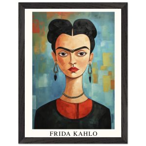 Artfulprints Poster met Lijst Frida Kahlo – Painted artistic portrait