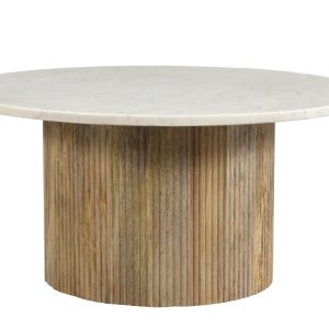 Brix salontafel Nova – mangohout marmer – 70cm – wit Brix salontafel Nova – mangohout marmer – 70cm – wit