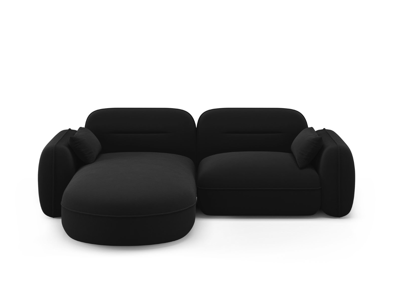 Cosmopolitan Design Modulaire hoekbank links Sydney 3-zits, flueel, zw