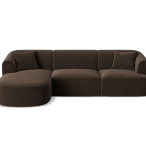 Cosmopolitan Design Modulaire hoekbank links Campi 4-zits, flueel choc Cosmopolitan Design Modulaire hoekbank links Campi 4-zits, flueel choc