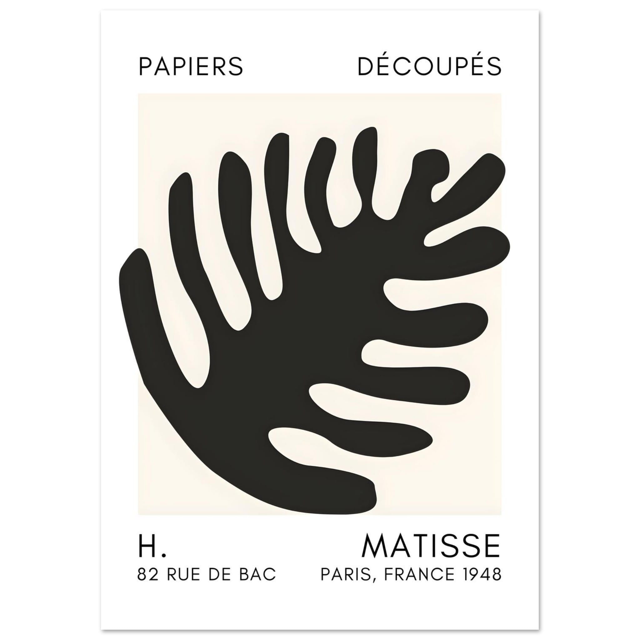 Artfulprints Poster Matisse – Coral bloom black - A4 21x29.7 cm - Zwar