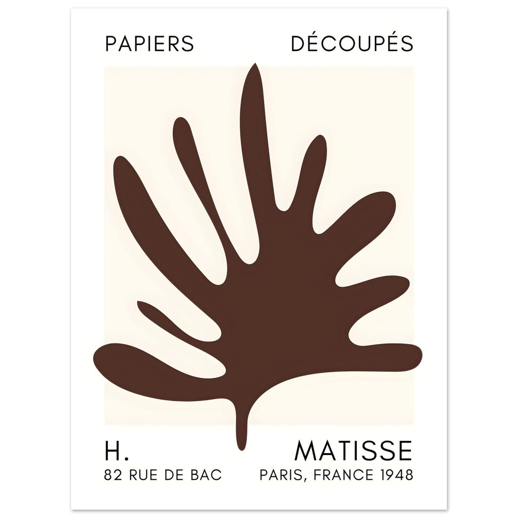 Artfulprints Poster Matisse – Coral drift brown - 30x40 cm - Bruin