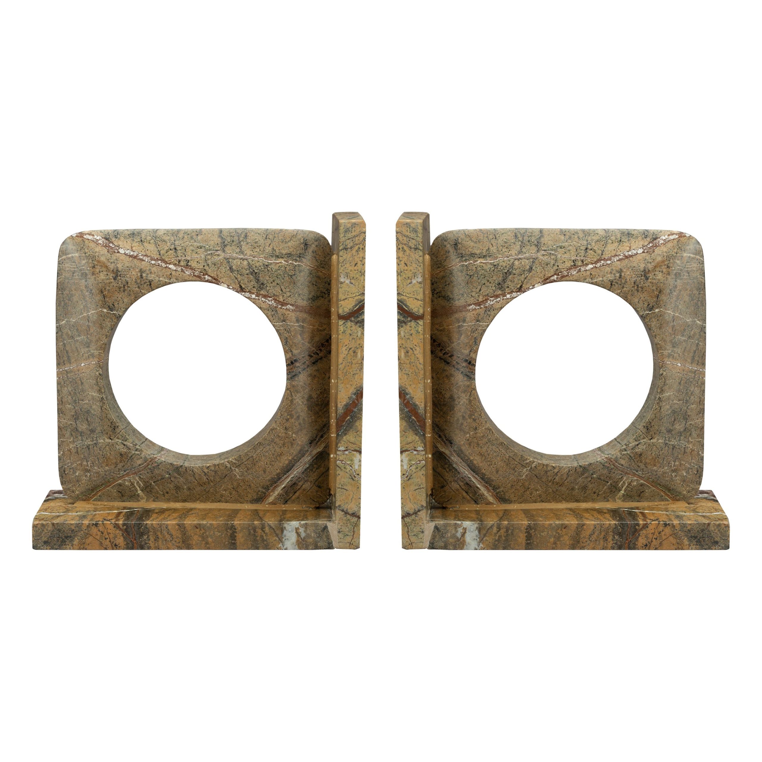 Dutchbone Satpura Boekensteun Marmer Bruin - Set van 2