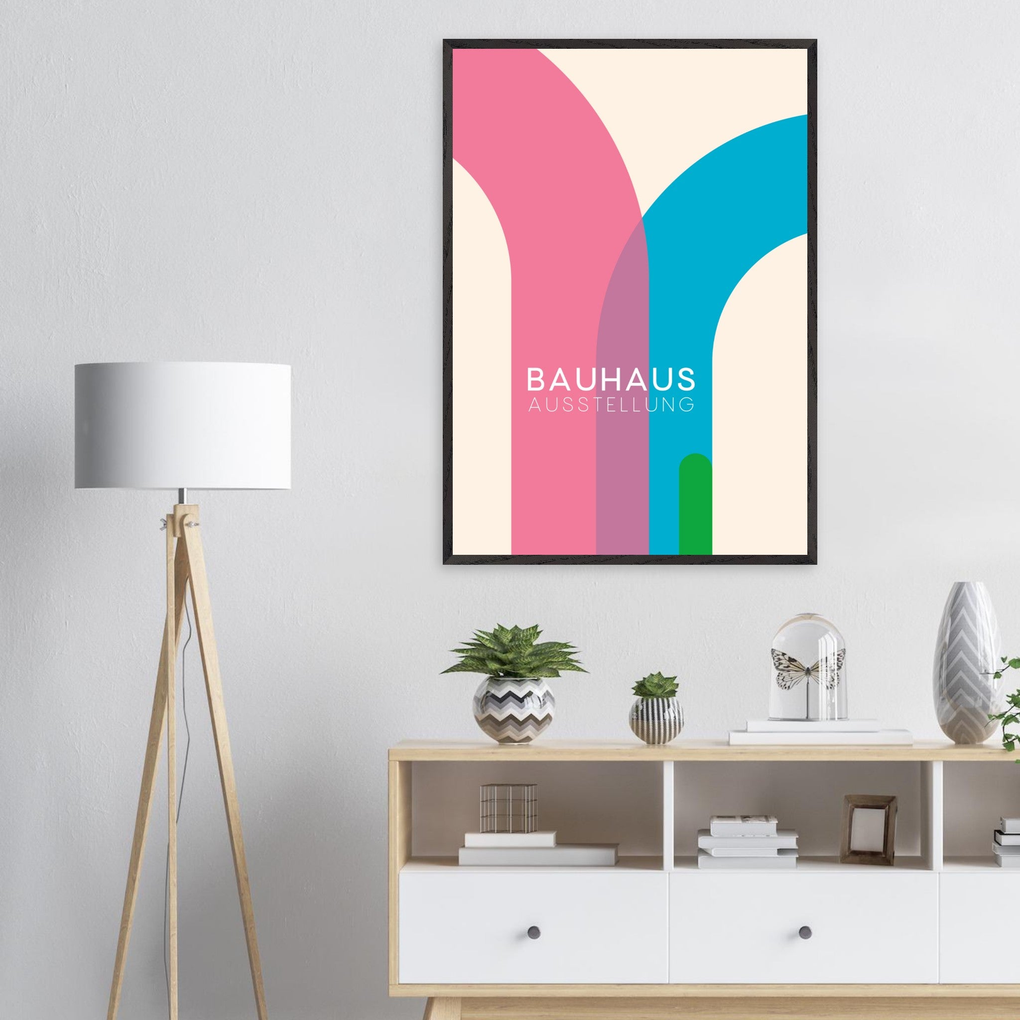 Artfulprints Poster met Lijst Bauhaus - Ausstellung - 70x100 cm - Meer