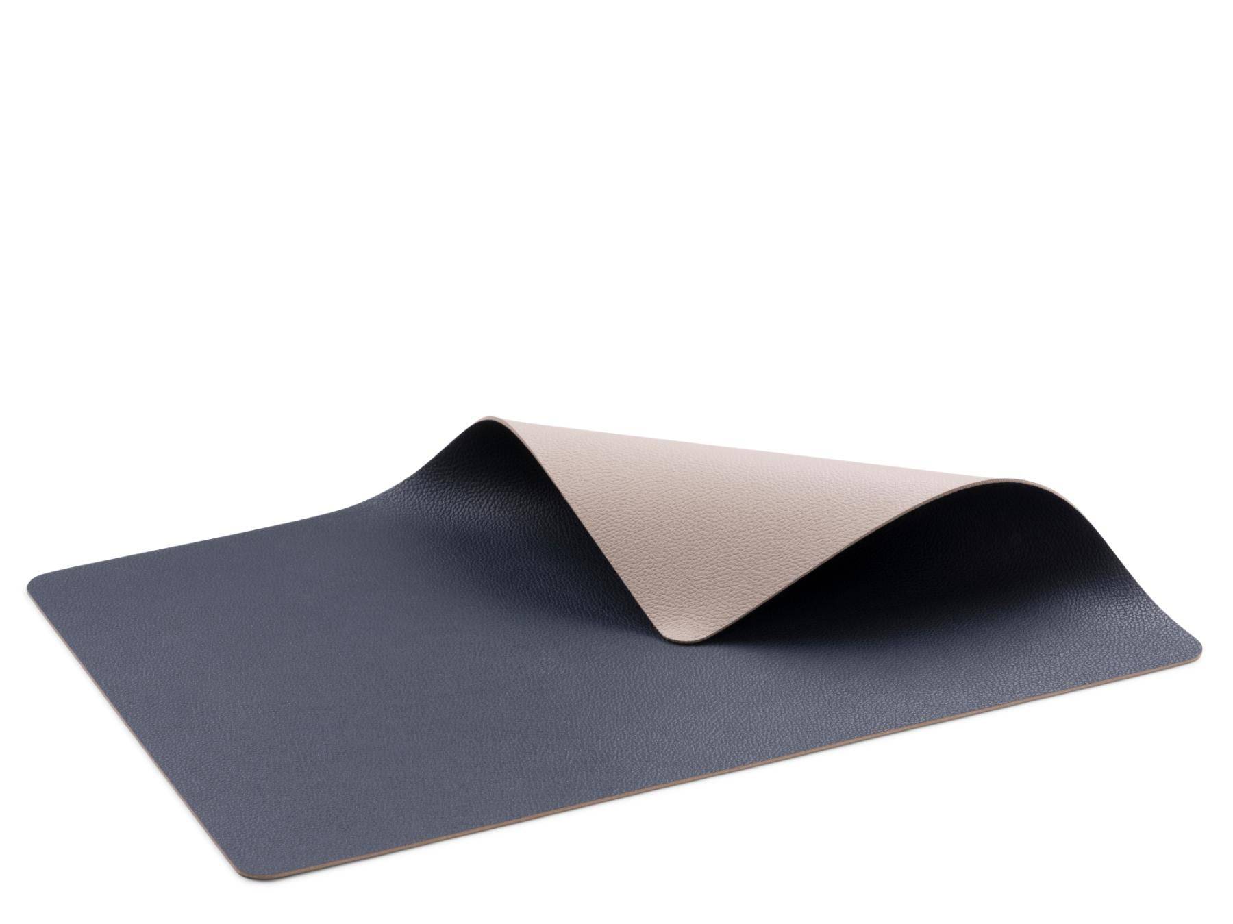 Bitz Placemat kunstleer - dubbelzijdig te gebruiken donker blauw / Zan
