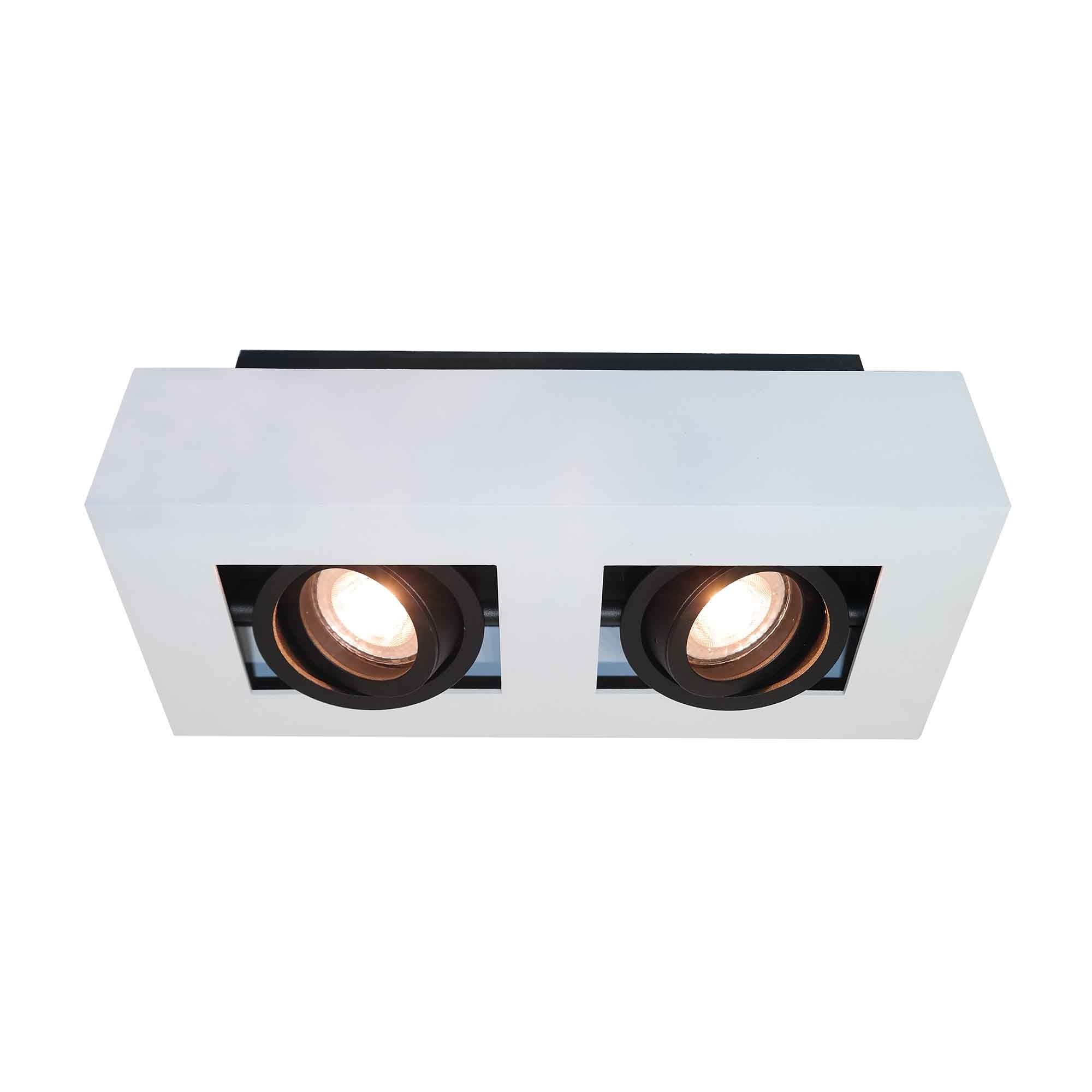 Artdelight spot Bosco - 2 lichts - 25 x 8.6 cm - zwart - wit