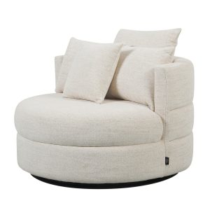 DÉJA Living Draaifauteuil Miles – Beige Stof – Ø100x84cm DÉJA Living Draaifauteuil Miles – Beige Stof – Ø100x84cm