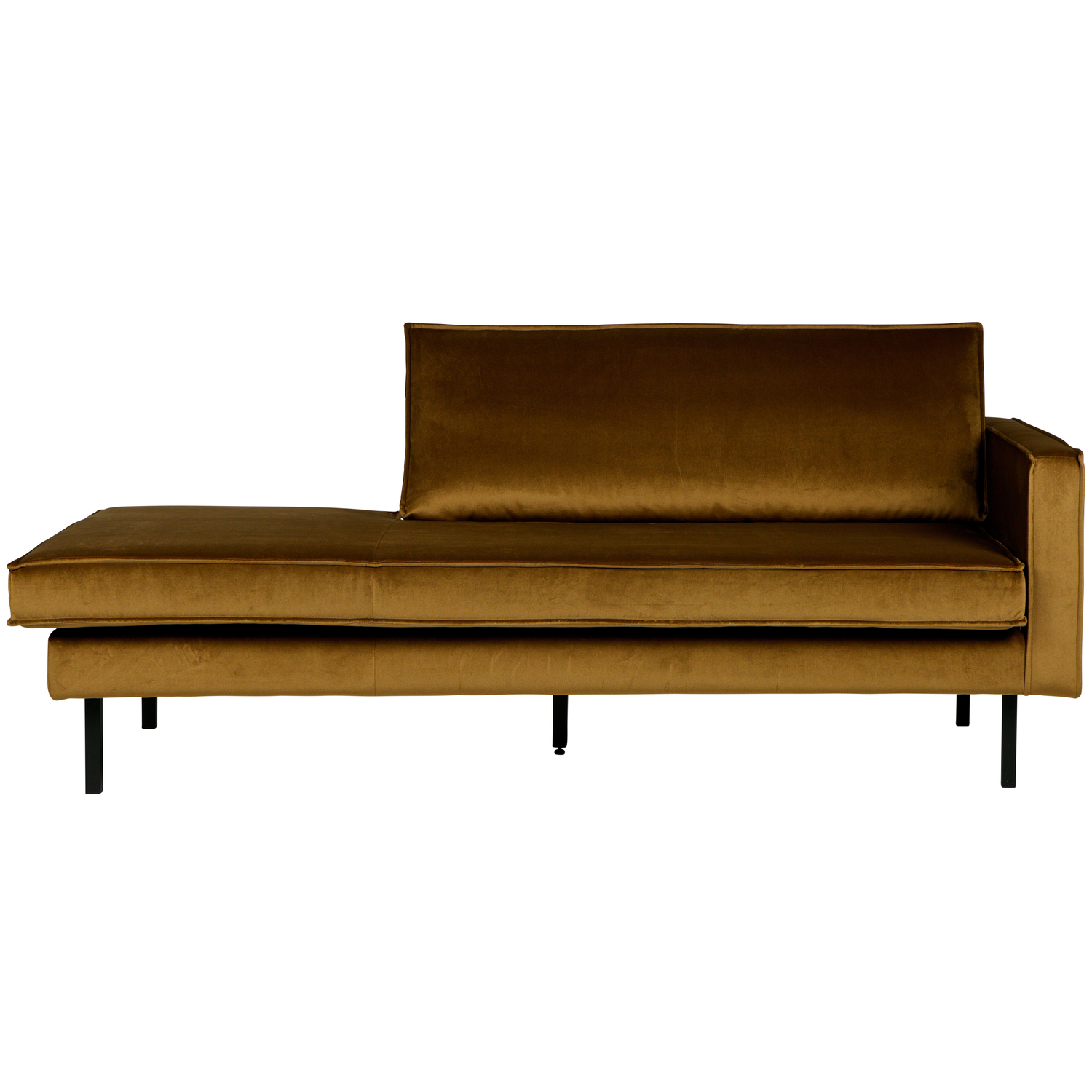 WOOOD daybed rechts Rodeo - Velvet - Honinggeel - 85x203x86