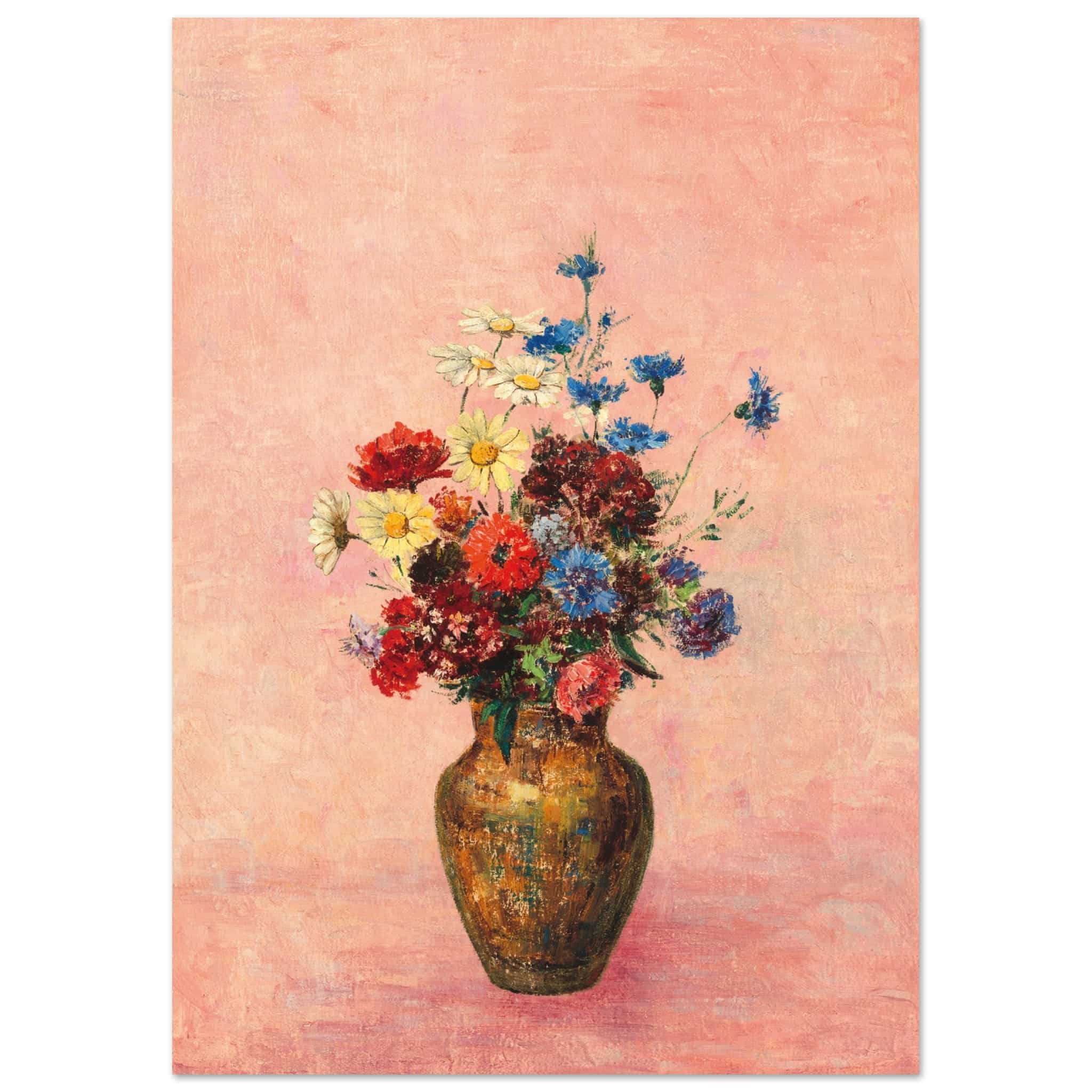 Artfulprints Poster Bloemen in vaas 4 - A4 21x29.7 cm - Roze