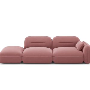 Cosmopolitan Design linker modulaire bank Sydney 3-zits, flueel, zalm Cosmopolitan Design linker modulaire bank Sydney 3-zits, flueel, zalm