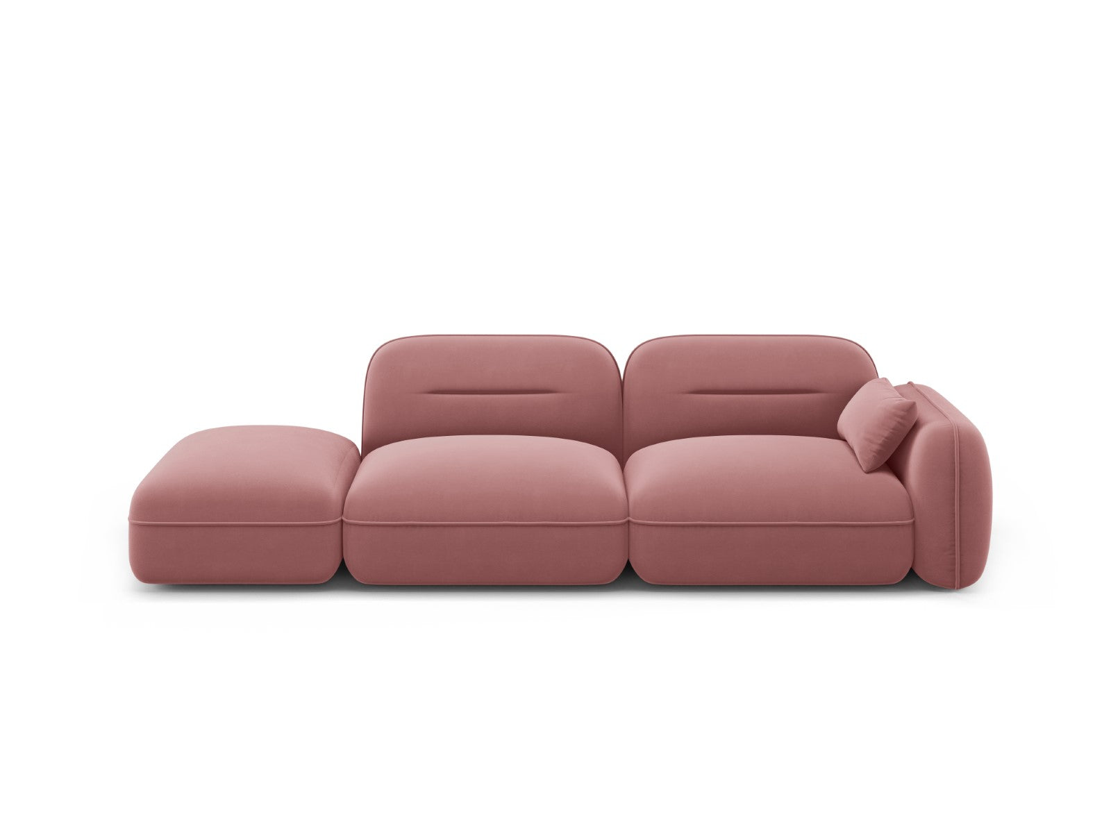 Cosmopolitan Design linker modulaire bank Sydney 3-zits, flueel, zalm