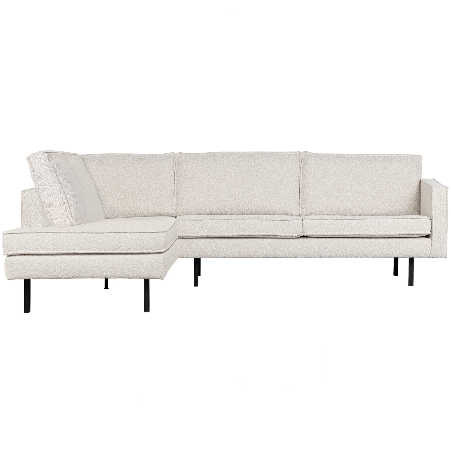 WOOOD hoekbank links Rodeo - Bouclé - Naturel - 85x266x86/213