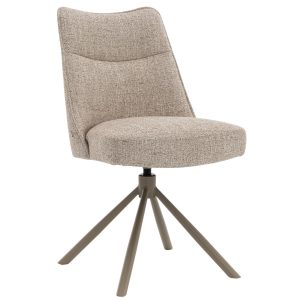 DÉJA Living Eetkamerstoel Meau – Beige/Taupe – Draaibaar – Set van 2