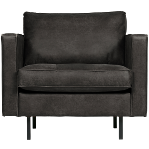 WOOOD classic fauteuil Rodeo – Recycle Leer – Zwart – 83x98x88