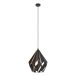 EGLO hanglamp Carlton 1 – e27 – ø 38,5 cm – zwart/koper EGLO hanglamp Carlton 1 – e27 – ø 38,5 cm – zwart/koper